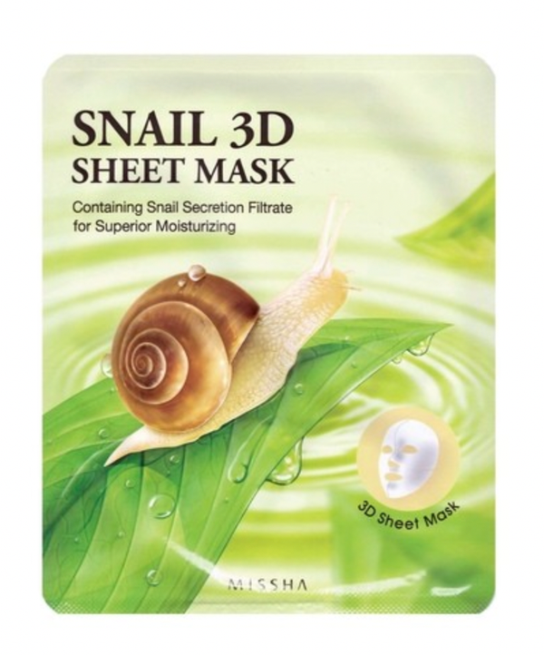 MISSHA | Snail 3D Sheet Mask -kosteuttava ja ravitseva naamio