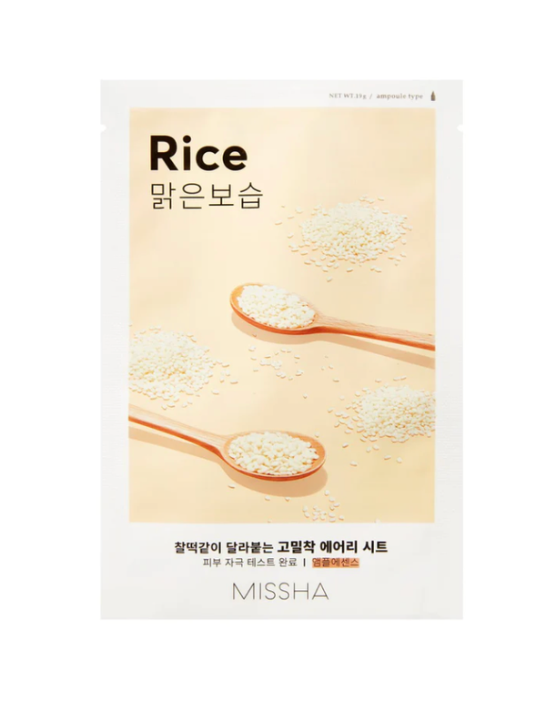 MISSHA | Airy Fit Sheet Mask Rice -kirkastava ja pehmittävä naamio