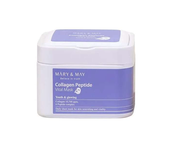 MARY&MAY | Collagen Peptide Vital Mask -kiinteyttävät ja kosteuttavat naamiot 30kpl