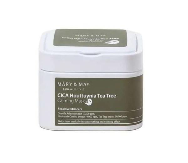 MARY&MAY | CICA Houttuynia Tea Tree Calming Mask -rauhoittavat naamiot 30kpl pakkauksessa