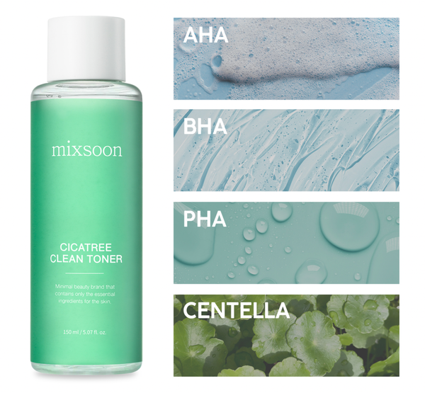 MIXSOON | Cicatree Clean Toner -puhdistava, kevyesti kuoriva kasvovesi epäpuhtaalle iholle