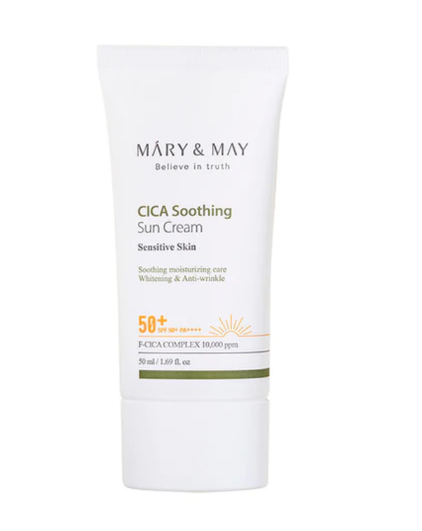 MARY&MAY | CICA Soothing Sun Cream SPF50+ PA++++ rauhoittava ja kosteuttava aurinkosuojavoide